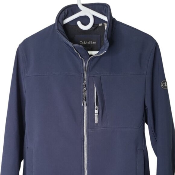 Calvin Klein Men's Jacket Size S Blue Water Resistant 4-Way Stretch Full Zip - Picture 2 of 7
